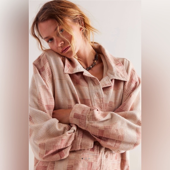 NWT Free People S We the Free Keep it Cozy Shirt in Berry Combo New $168 retail - Picture 3 of 8